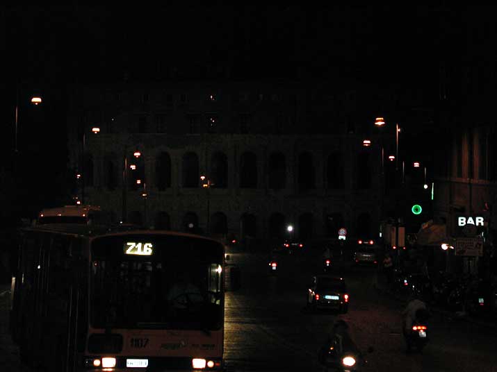 Not a photo of The colisseum in Rome at night