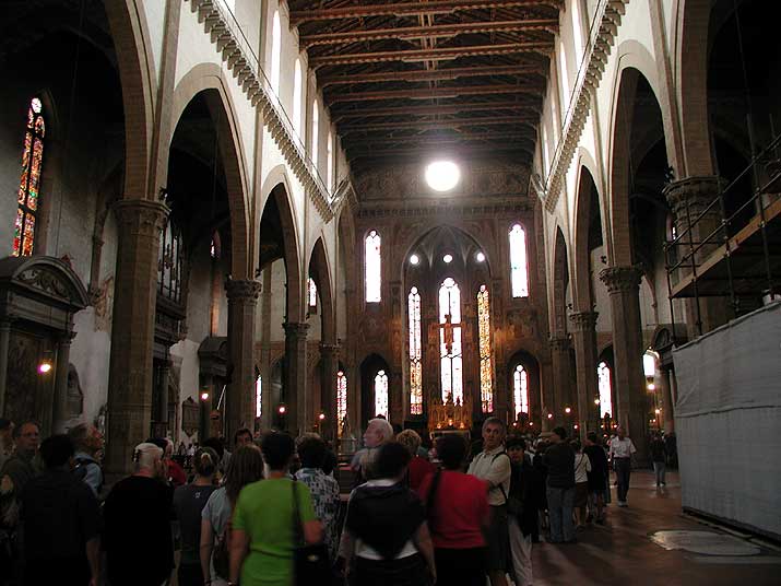 The interior of the Basilica di Santa Croce in Florence, Italy