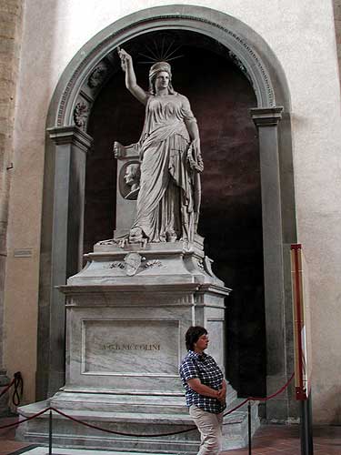A statue in the Basilica di Santa Croce in Florence, Italy