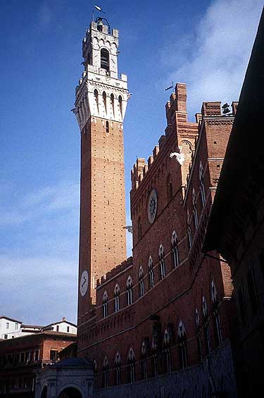 The City Hall Campanille in Siena, Italy