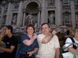 Here we are throwing our coins into the Trevi fountain